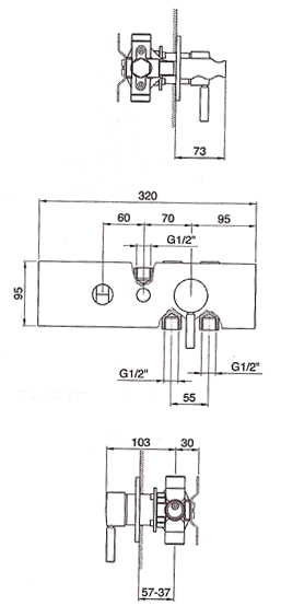 Blandebatteri, Dusj, Toalett 