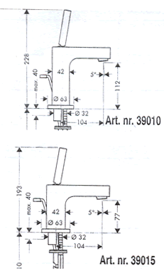 Blandebatteri, Dusj, Servant