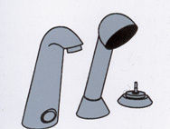 Blandebatteri, Dusj, Toalett 