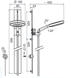 Blandebatteri, Dusj, Servant