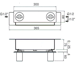 Blandebatteri, Dusj, Servant