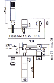 Blandebatteri, Dusj, Servant