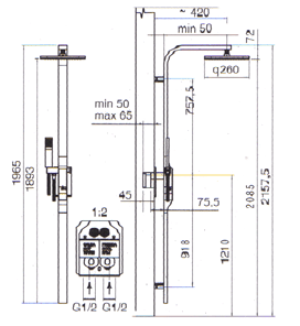 Blandebatteri, Dusj, Servant