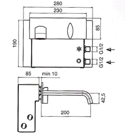 Blandebatteri, Dusj, Toalett 