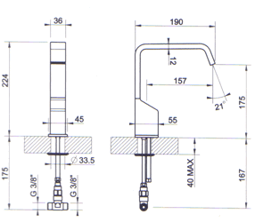Blandebatteri, Dusj, Servant