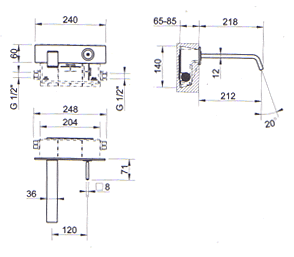 Blandebatteri, Dusj, Servant