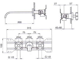 Blandebatteri, Dusj, Servant