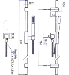 Blandebatteri, Dusj, Servant