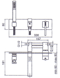 Blandebatteri, Dusj, Servant