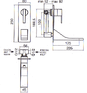 Blandebatteri, Dusj, Toalett 