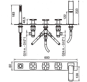 Blandebatteri, Dusj, Servant